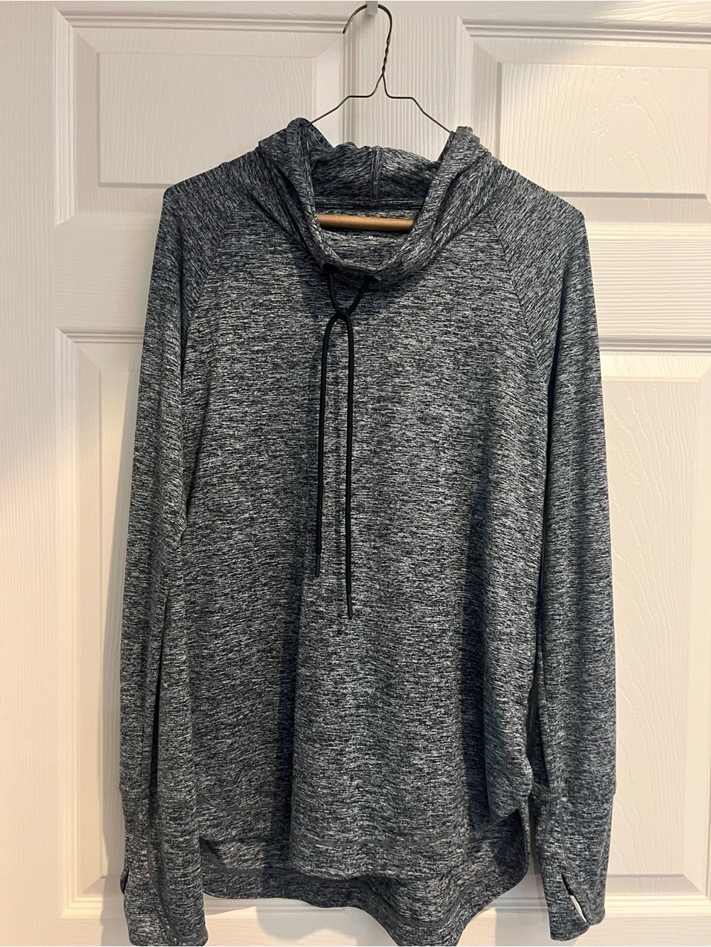 Athleta Gray Marled Pullover Hoodie